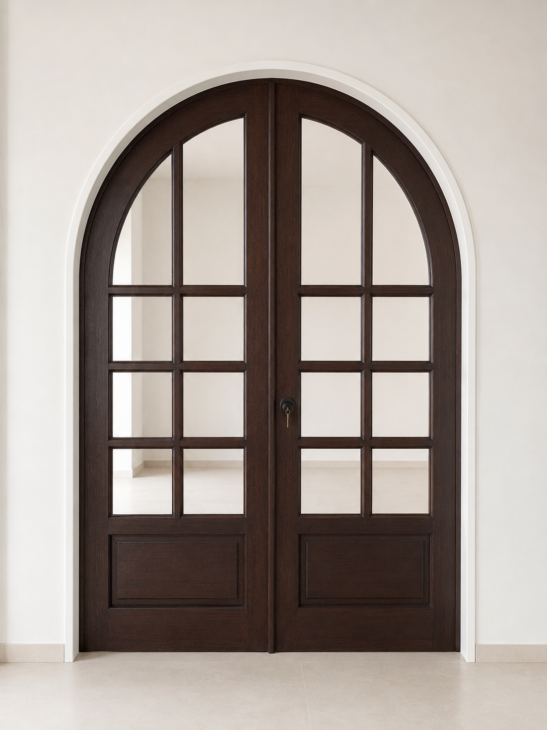 NKH_CD03 custom-sized arched timber and glass double doors