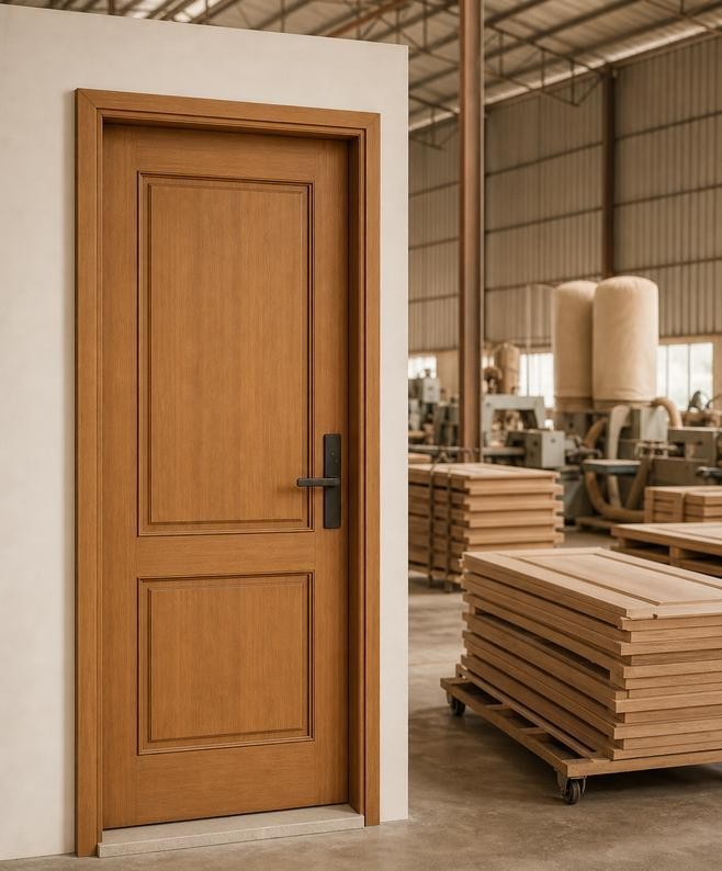 Wooden door featured in the NKH company profile